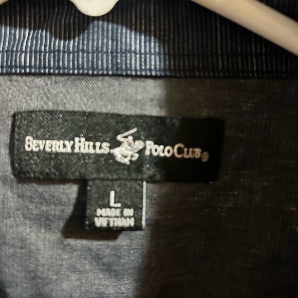 Beverly Hills Polo Club Blue Relaxed Fit Casual Shirt size Large - Picture 3 of 5